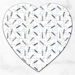 Gray Pencils On A Light Background Jigsaw Puzzle (heart) by SychEva