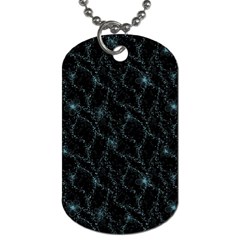 Turquoise Abstract Flowers With Splashes On A Dark Background  Abstract Print Dog Tag (two Sides) by SychEva