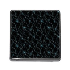 Turquoise Abstract Flowers With Splashes On A Dark Background  Abstract Print Memory Card Reader (square 5 Slot) by SychEva