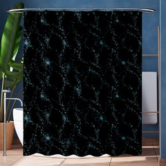 Turquoise Abstract Flowers With Splashes On A Dark Background  Abstract Print Shower Curtain 60  X 72  (medium)  by SychEva