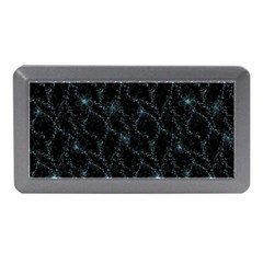 Turquoise Abstract Flowers With Splashes On A Dark Background  Abstract Print Memory Card Reader (mini) by SychEva