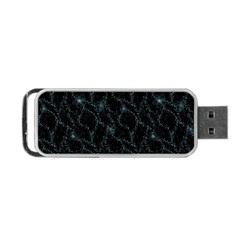 Turquoise Abstract Flowers With Splashes On A Dark Background  Abstract Print Portable Usb Flash (two Sides) by SychEva