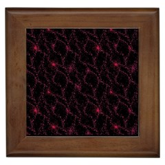 Pink Abstract Flowers With Splashes On A Dark Background  Abstract Print Framed Tile by SychEva