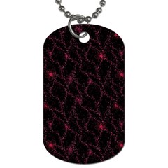 Pink Abstract Flowers With Splashes On A Dark Background  Abstract Print Dog Tag (one Side) by SychEva