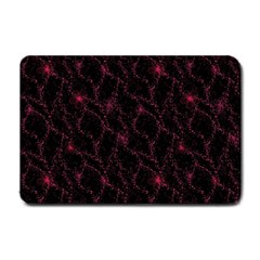 Pink Abstract Flowers With Splashes On A Dark Background  Abstract Print Small Doormat  by SychEva