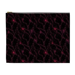 Pink Abstract Flowers With Splashes On A Dark Background  Abstract Print Cosmetic Bag (xl) by SychEva