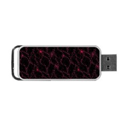 Pink Abstract Flowers With Splashes On A Dark Background  Abstract Print Portable Usb Flash (two Sides) by SychEva