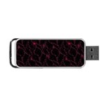 Pink Abstract Flowers With Splashes On A Dark Background  Abstract Print Portable USB Flash (Two Sides) Front