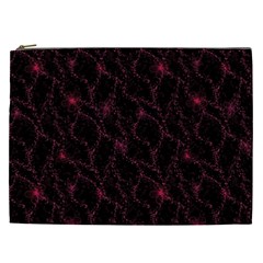 Pink Abstract Flowers With Splashes On A Dark Background  Abstract Print Cosmetic Bag (xxl)