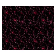 Pink Abstract Flowers With Splashes On A Dark Background  Abstract Print Double Sided Flano Blanket (small)  by SychEva