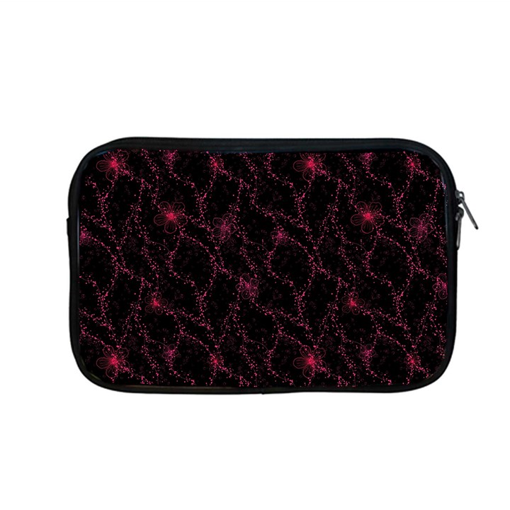 Pink Abstract Flowers With Splashes On A Dark Background  Abstract Print Apple MacBook Pro 13  Zipper Case