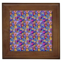 Multicolored Circles And Spots Framed Tile by SychEva