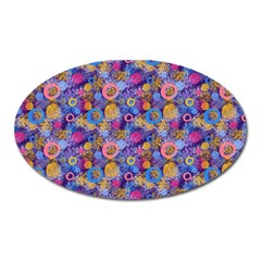 Multicolored Circles And Spots Oval Magnet by SychEva