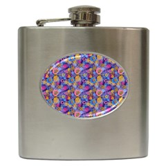 Multicolored Circles And Spots Hip Flask (6 oz)