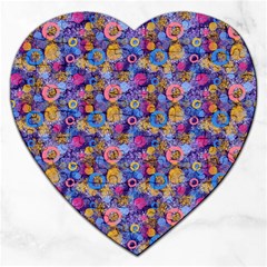 Multicolored Circles And Spots Jigsaw Puzzle (Heart)