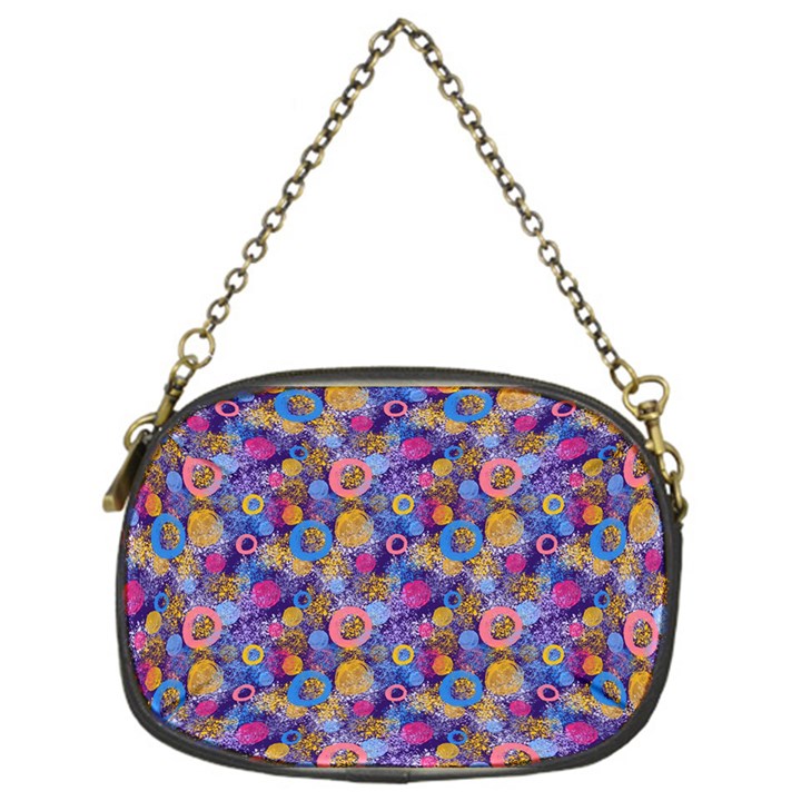 Multicolored Circles And Spots Chain Purse (One Side)