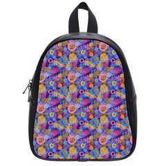 Multicolored Circles And Spots School Bag (small) by SychEva