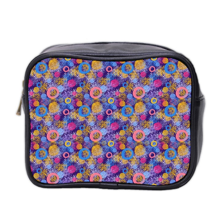 Multicolored Circles And Spots Mini Toiletries Bag (Two Sides)