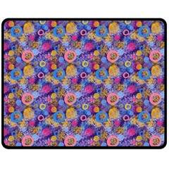 Multicolored Circles And Spots Fleece Blanket (medium)  by SychEva