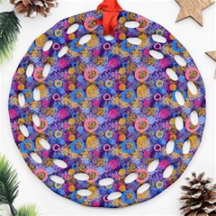 Multicolored Circles And Spots Round Filigree Ornament (two Sides) by SychEva