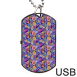 Multicolored Circles And Spots Dog Tag USB Flash (Two Sides) Front