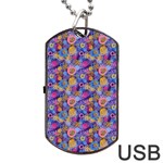 Multicolored Circles And Spots Dog Tag USB Flash (Two Sides) Back