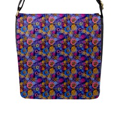 Multicolored Circles And Spots Flap Closure Messenger Bag (l) by SychEva