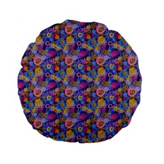 Multicolored Circles And Spots Standard 15  Premium Flano Round Cushions by SychEva