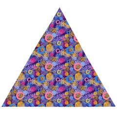 Multicolored Circles And Spots Wooden Puzzle Triangle