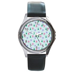 Funny Monsters Aliens Round Metal Watch by SychEva