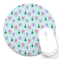 Funny Monsters Aliens Round Mousepads by SychEva