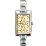 Yellow Juicy Pears And Apricots Rectangle Italian Charm Watch Front