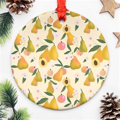 Yellow Juicy Pears And Apricots Ornament (round) by SychEva