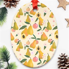 Yellow Juicy Pears And Apricots Ornament (oval) by SychEva