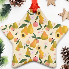 Yellow Juicy Pears And Apricots Ornament (star) by SychEva