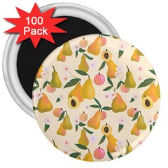 Yellow Juicy Pears And Apricots 3  Magnets (100 Pack) by SychEva