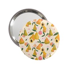 Yellow Juicy Pears And Apricots 2 25  Handbag Mirrors by SychEva