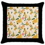 Yellow Juicy Pears And Apricots Throw Pillow Case (Black) Front