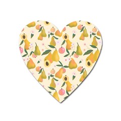 Yellow Juicy Pears And Apricots Heart Magnet by SychEva