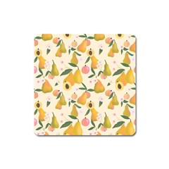 Yellow Juicy Pears And Apricots Square Magnet by SychEva