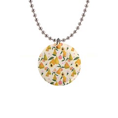 Yellow Juicy Pears And Apricots 1  Button Necklace by SychEva