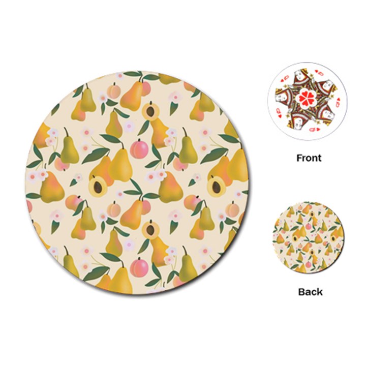 Yellow Juicy Pears And Apricots Playing Cards Single Design (Round)