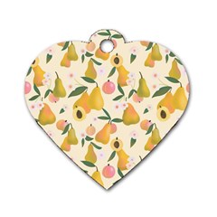 Yellow Juicy Pears And Apricots Dog Tag Heart (one Side) by SychEva