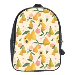 Yellow Juicy Pears And Apricots School Bag (large) by SychEva