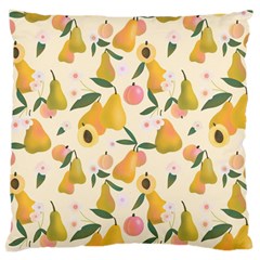 Yellow Juicy Pears And Apricots Large Cushion Case (one Side) by SychEva