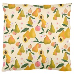 Yellow Juicy Pears And Apricots Large Flano Cushion Case (one Side) by SychEva