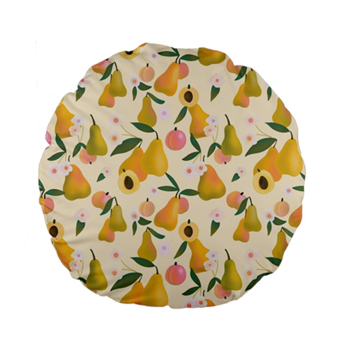 Yellow Juicy Pears And Apricots Standard 15  Premium Flano Round Cushions