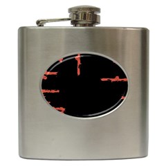 Red And Black Abstract Grunge Print Hip Flask (6 Oz) by dflcprintsclothing