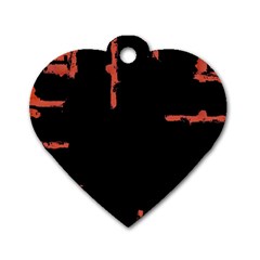 Red And Black Abstract Grunge Print Dog Tag Heart (two Sides) by dflcprintsclothing