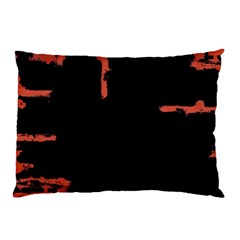 Red And Black Abstract Grunge Print Pillow Case by dflcprintsclothing